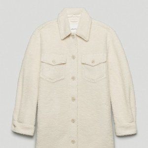 NWT Aritzia Wilfred Free Ganna Long Shirt Jacket - Sherpa